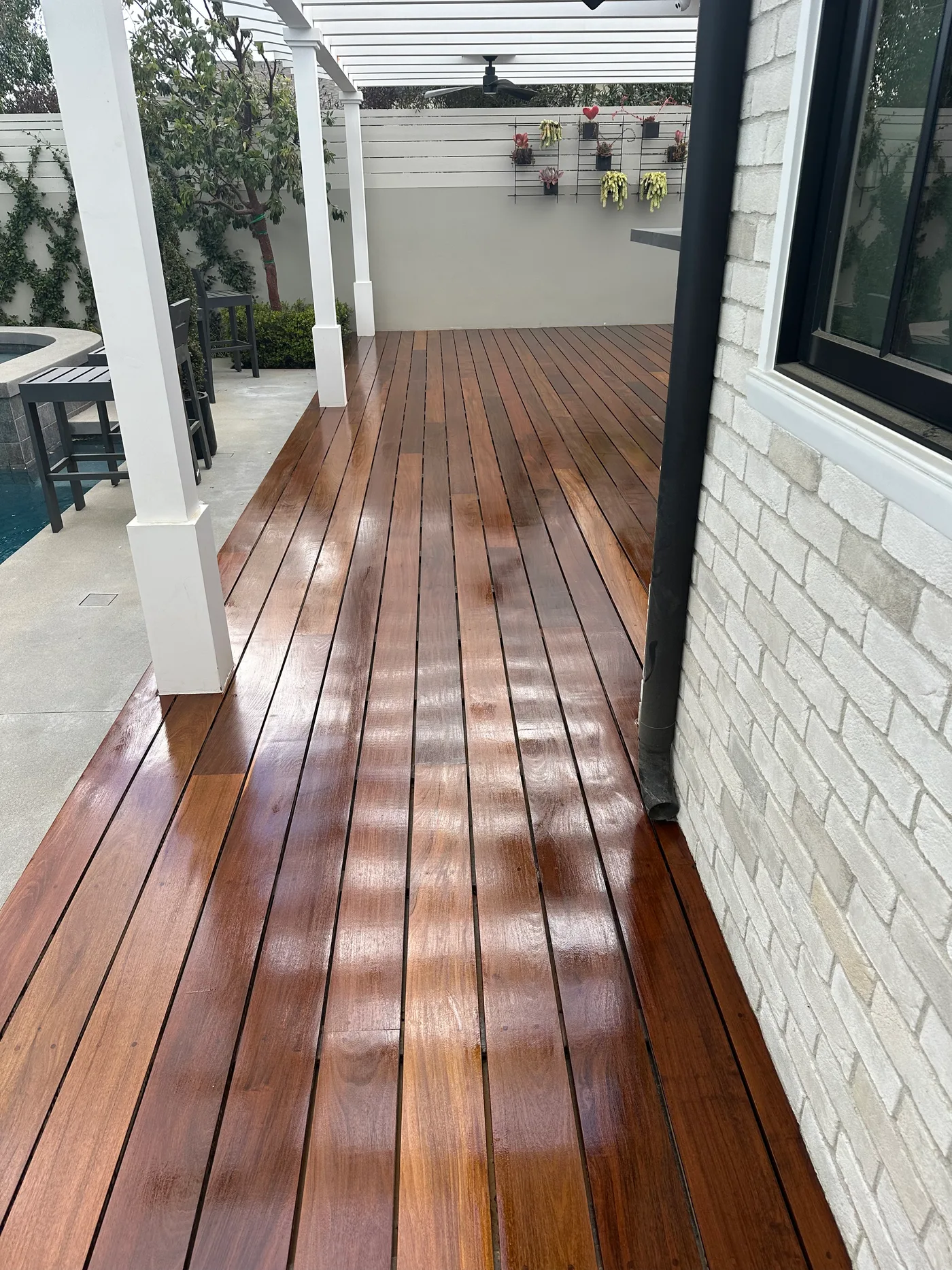 Stained exterior woodwork on an Altadena home by Ivan's Pro Painting