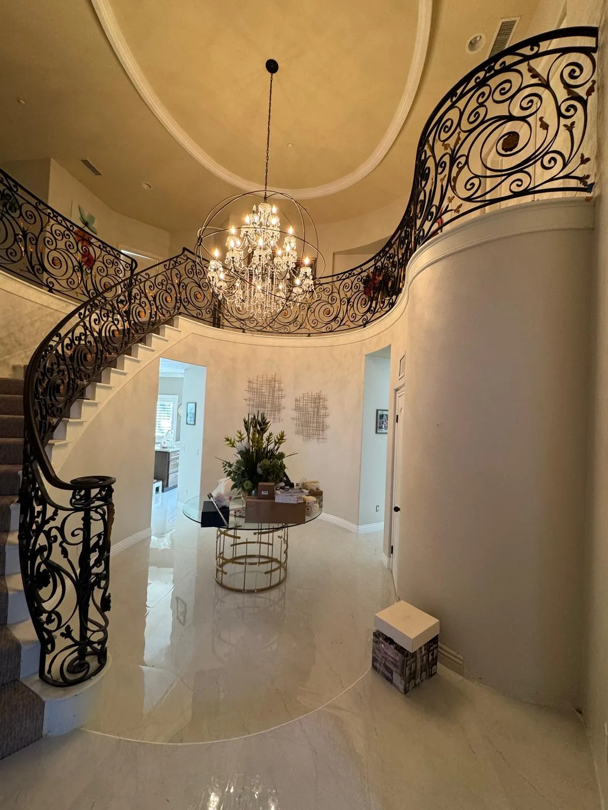 Interior entry and staircase painted by Ivan's Pro Painting in Altadena