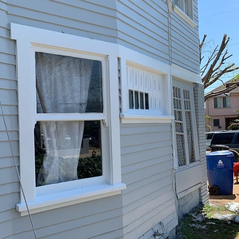 Exterior siding after repainting
