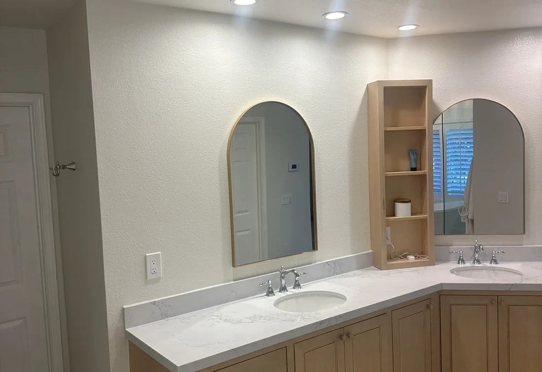 Bathroom vanity and walls after interior painting