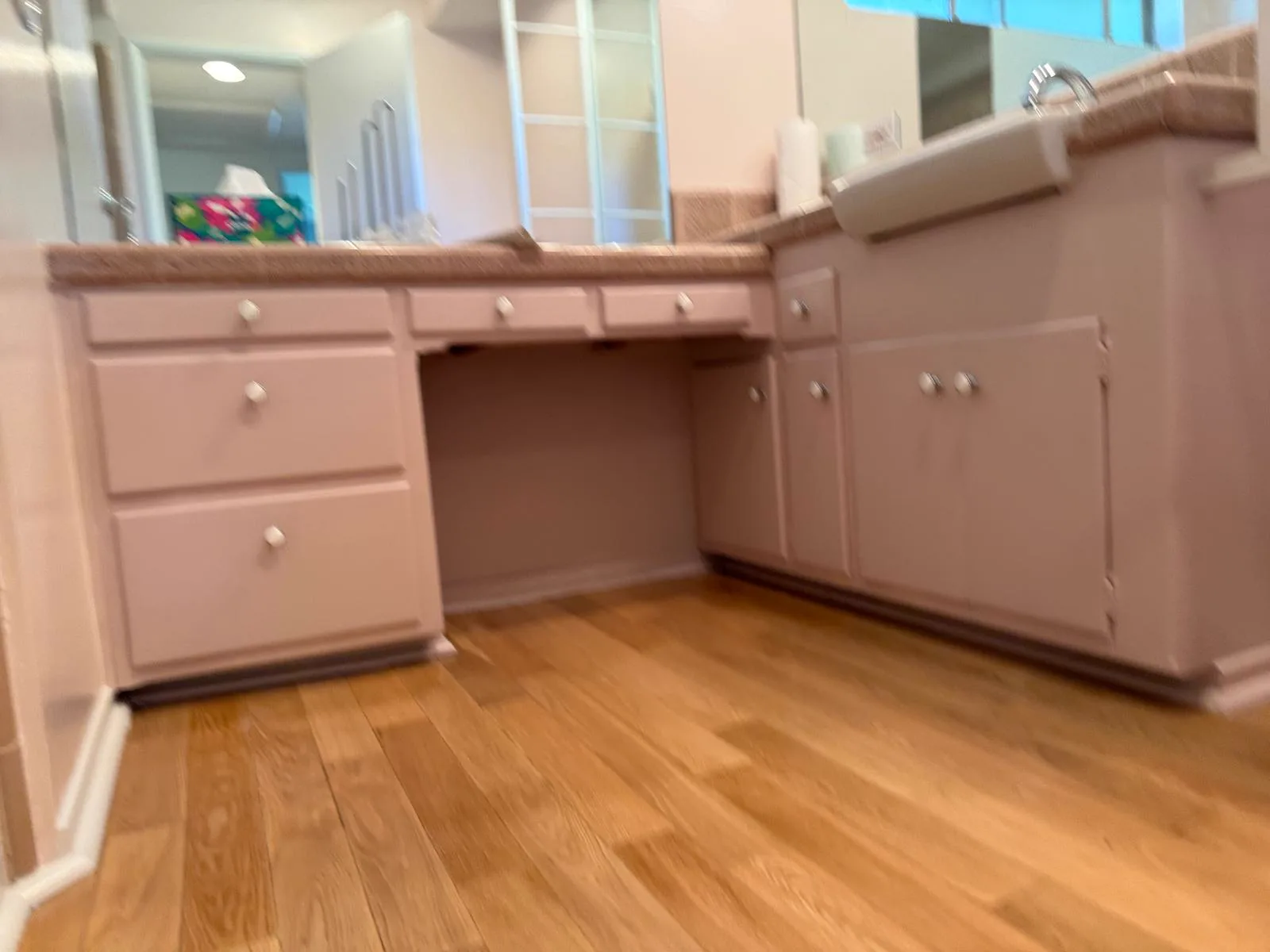Refinished bathroom cabinet doors, San Gabriel