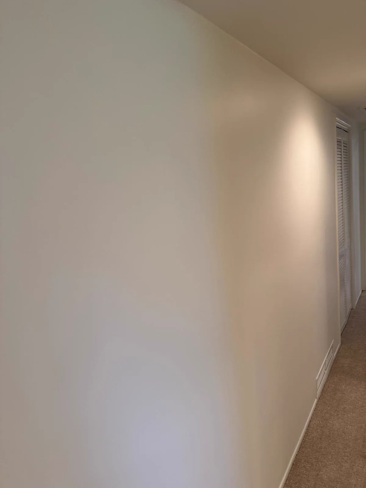 Repainted hallway with doors and trim in a San Gabriel home