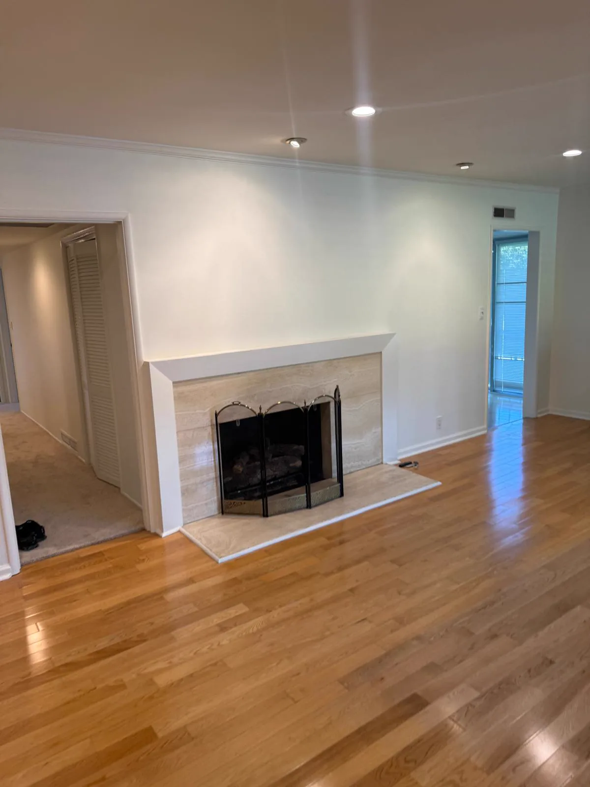 Open living area repainted in a San Gabriel interior