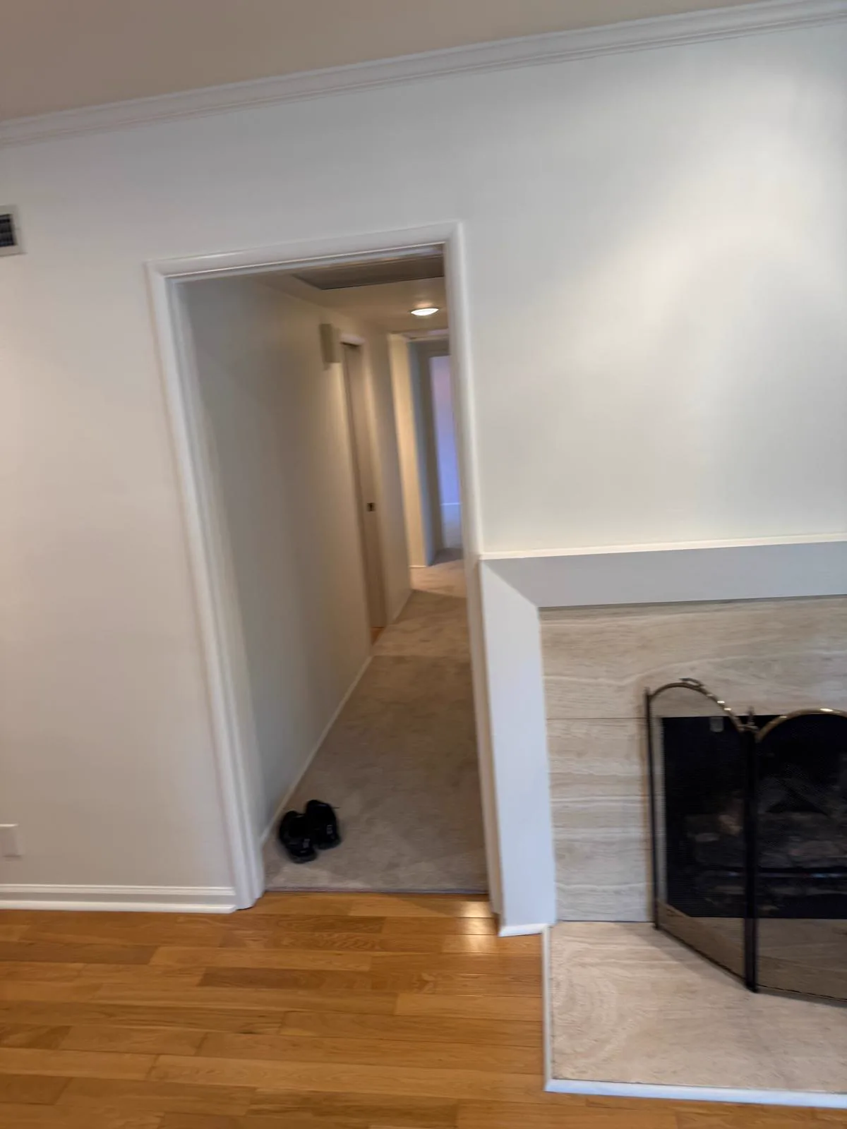 Repainted interior walls and ceiling in a San Gabriel living room